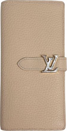 Louis Vuitton Taurillon Beige Leather Long Wallet (Bi-Fold) (Pre-Owned)