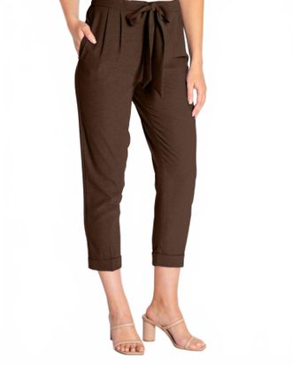 Camilyn Beth Drew Crepe Pants In Espresso