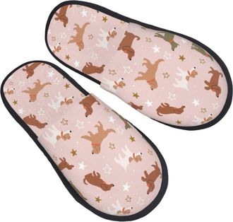 Generic Warm Slipper Dachshund Dog Pattern Home Slipper Unisex Scuff Slippers Comfortable House Shoes For Hotel Bedroom Travel M