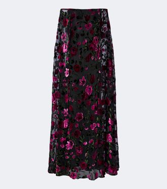 Rodarte Caped floral devor&eacute; velvet gown