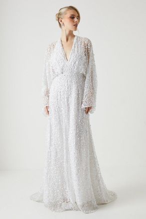 Coast All Over Sequin Embellished Kimono Wedding Dress