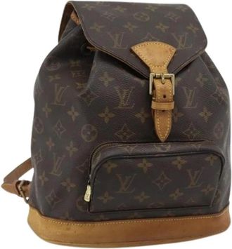 Louis Vuitton Pre-owned Montsouris MM Rugzak - Dames - Vintage Rugzakken - Bruin - ONE Size - Leer - Vintage