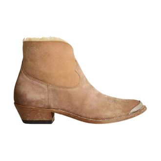 Golden Goose Cowboy & Biker Boots, female, Beige, 2 UK, Beige suede cowboy boots