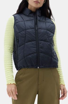 Halfdays Claude Water Repellent Quilted Vest in Black at Nordstrom, Size X-Large