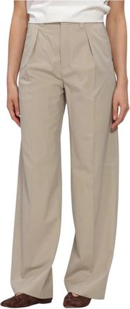 Drykorn Aduct Tailored Broeken - Dames - Wijde Broeken - Beige - W29 - Leer - Broeken