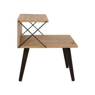 Dmora Dmora - Mesa De Noche Astraea, C&oacute;moda Baja, Mesilla De Noche, Estante De La Cama, 50x40h55 Cm, Roble, Con Embalaje Reforzado