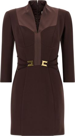 Elisabetta Franchi Brown Polyester Short Womens Dress