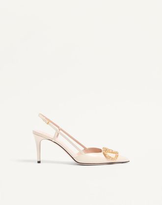 Valentino Garavani VLogo Signature Slingback Calfskin Pump With Jewel Logo 80Mm Wo