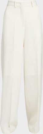 Jil Sander High-Rise Straight-Leg Silk-Blend Trousers