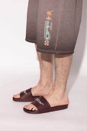 Off-white Bookish Slides, Mens, Brown