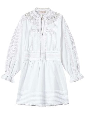 Twin-Set embroidered mini dress - women - Cotton/Polyester - 42 - White