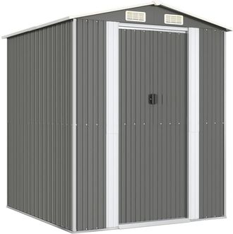 vidaXL Cobertizo De Jard&iacute;n Acero Galvanizado Gris Claro 192x191x223 Cm Vidaxl