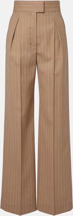 Valentino Pinstripe pleated wool wide-leg pants
