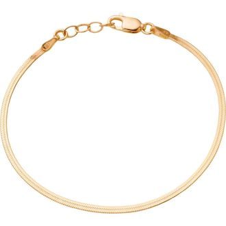 Made by Mary Thin Hera Chain Bracelet - 1.9mm in Gold Plated at Nordstrom, Size 6