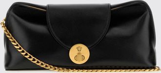 Versace Nappa Leather Clutch with Medusa Plaque and Chain Strap