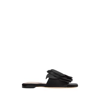 Simone Rocha Pressed Rosette Slide - Dames - Sandalen - Zwart - 36 EU - Leer - Schoenen