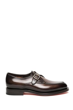 Santoni Single Buckle Leather Shoes Goodyear Construction