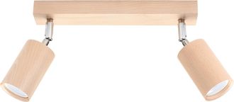 OEM L&aacute;mpara De Techo Tearix 2 Gu10 Madera Natural Lumilo 07.123.02