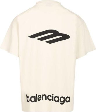 Balenciaga Oversized T-Shirt Bianco-Uomo