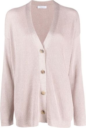 Fabiana Filippi contrast-border cardigan - women - Cotton/Polyester/Viscose - 48 - Pink