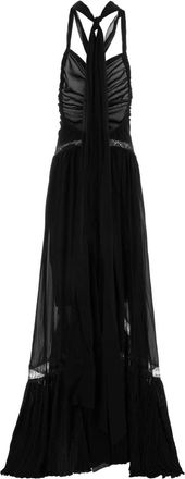 Blumarine Womens Black Georgette Long Dress Abiti