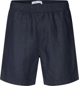 Sams&oslash;e & Sams&oslash;e Smith Shorts - Heren - Korte Broeken - Blauw - S - Linnen - Korte Broeken