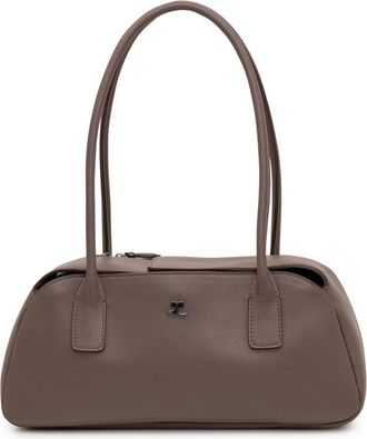 Courr&egrave;ges Strip Leather Bag - Dames - Schoudertassen - Bruin - ONE Size - Leer - Tassen