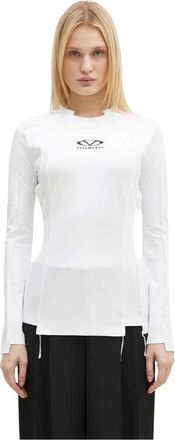 VETEMENTS Tops, Dames, Wit, S, Katoen, Oval Logo Cut-Up Longsleeve
