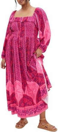 City Chic Estelle Print Long Sleeve Maxi Dress in Field Of Dreams at Nordstrom Rack, Size Xl/22W