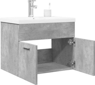 vidaXL Mueble De Ba&ntilde;o Con Lavabo Integrado Gris Hormig&oacute;n Vidaxl