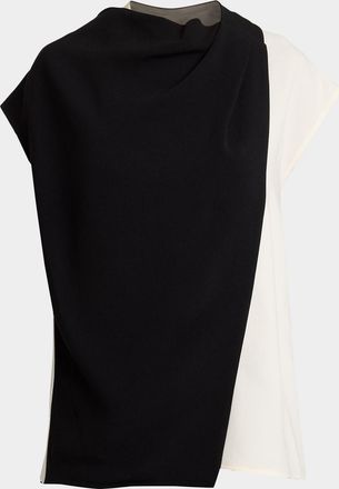 Proenza Schouler Elsa Draped Matte Crepe Top