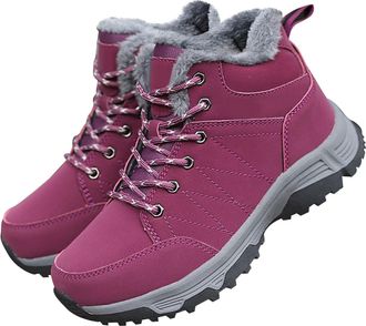 Generic Ladies Flat Boots Size 6 Shoes Anti Boots for Women Boots Waetpoof Mid Calf Boots Women Size 6 (Red, 5.5)