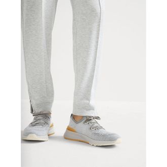 Brunello Cucinelli Lace-Up Cotton Sneakers - Gray