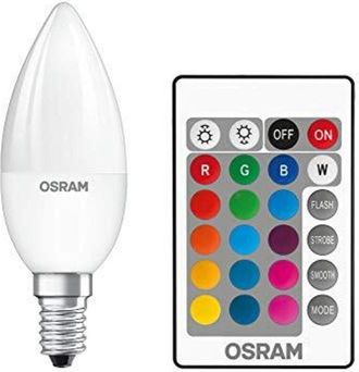 Osram led Retrofit rgbw Lampade con Telecomando Pacco da 4 x Lampadina led, Attacco: E27, Bianca Calda, 2700 k, 9 w, Equivalenti a 60 w, Opaco, led