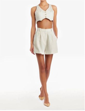 Amanda Uprichard Ethan Crop Vest In Beige