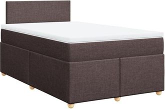 vidaXL Vidaxl - Cama Box Spring Con Colch&oacute;n Tela Marr&oacute;n Oscuro 120x190 Cm