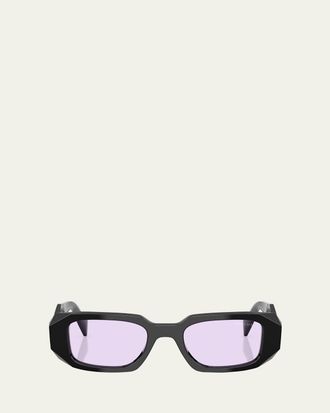 Prada Geometric Rectangle Acetate Sunglasses