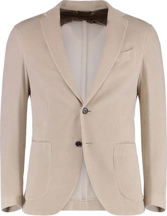 Moorer Fluwelen enkellange jas met reverskraag - Heren - Blazers - Beige - L - Katoen - Jassen
