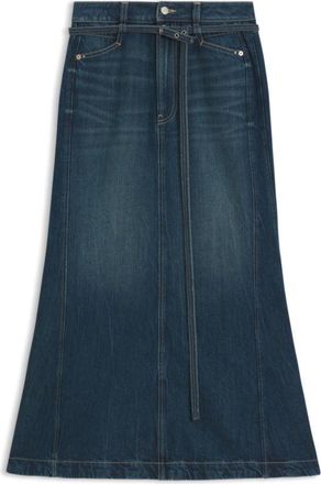 BOSS Blue-denim skirt with flared shape