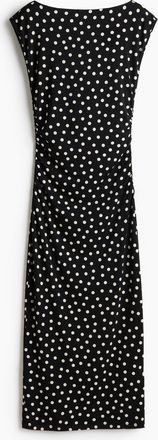 H&M Kleid mit Kappen&auml;rmeln - Schwarz/Gepunktet