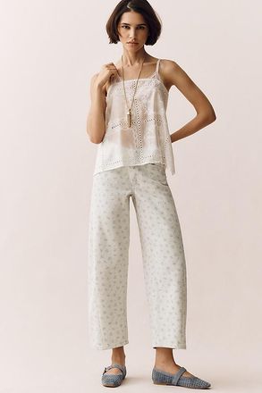 LE JEAN Cotton Selena Crop High-Rise Tapered Jeans