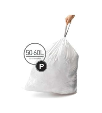 Simplehuman Bolsas De Basura 50-60 L, Tipo P, 60 Uds Cw0263