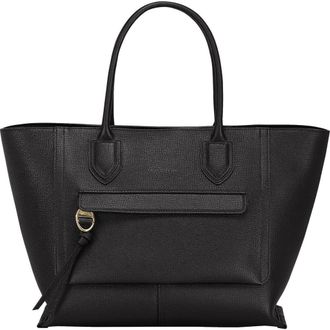 Longchamp Large Mailbox Leather Top Handle Bag in Black at Nordstrom Rack