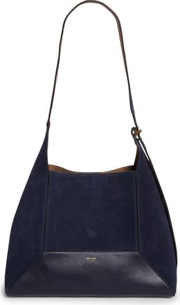 Jimmy Choo London Medium Diamond Leather & Suede Hobo Bag in Marine/Gold at Nordstrom