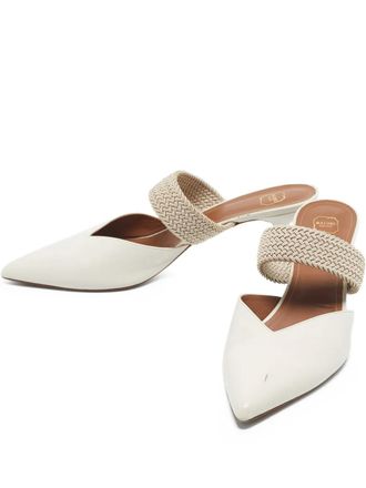 Malone Souliers Maisie woven strap pointed mules - White