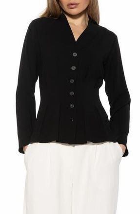Alexia Admor Amaris Cinched Waist Button-Up Shirt in Black at Nordstrom Rack, Size 10