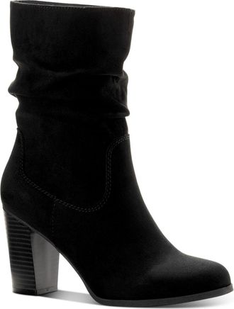 Style & Co. Style & Co Saraa Boots Womens Black Block Heel Mid-Calf Bootie LION139