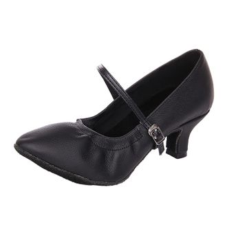 Generic Womens Mary Jane Shoes Non-Slip Latin Dance Shoes Party Wedding Heels Pumps Ballroom Character Pumps Closed Toe Slip On Prom Dress Shoe Black