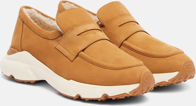 Shearling-lined suede sneakers