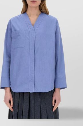 Max Mara long sleeve v-neck shirt chest pocket